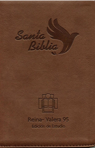 Biblia de estudio, piel café - RVR 1995