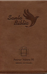 Biblia de estudio, piel café - RVR 1995