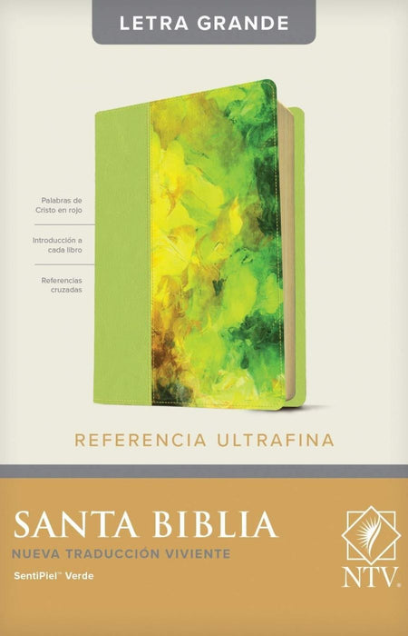 Santa Biblia edición ultrafina, letra grande verde hojas - NTV