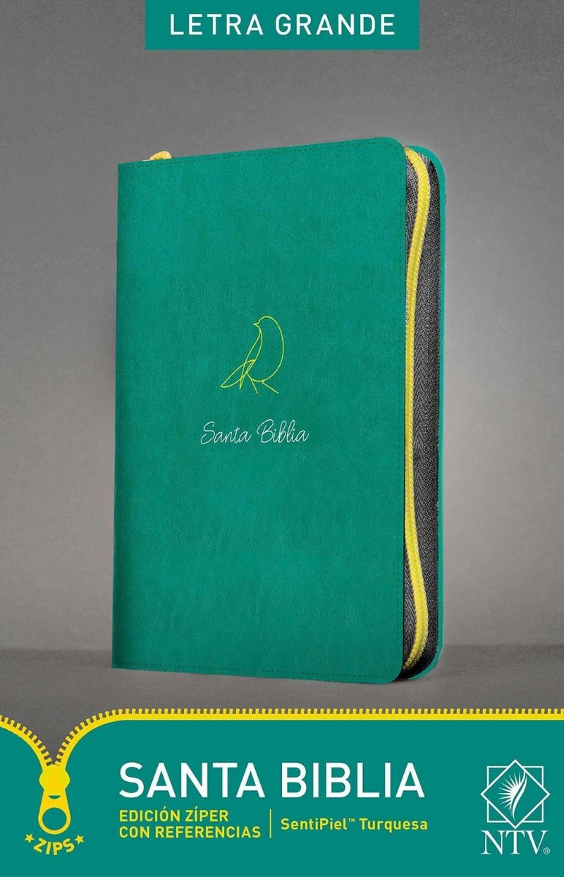 Santa Biblia edición ziper, turquesa con referencias - NTV