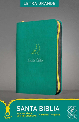 Santa Biblia edición ziper, turquesa con referencias - NTV