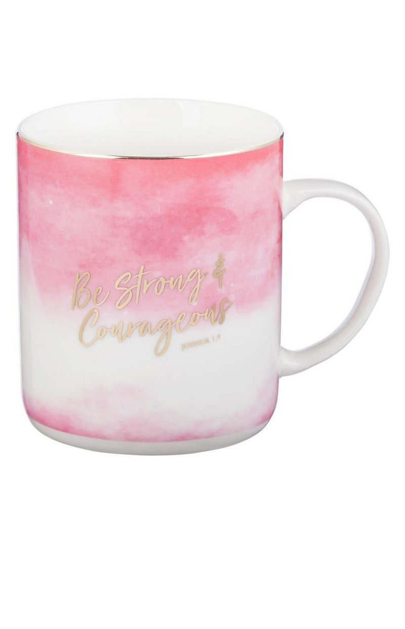 Be Strong & Courageous Ceramic Coffee Mug - Joshua 1:9 - Coffee & Jesus