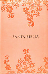 Biblia letra grande, color coral tamaño manual con referencias - RVR 1960
