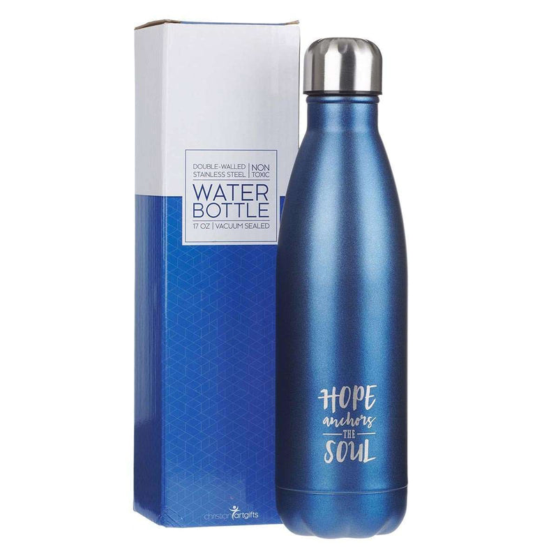 Botella metálica para agua- Hope Anchors- Azul - Coffee & Jesus