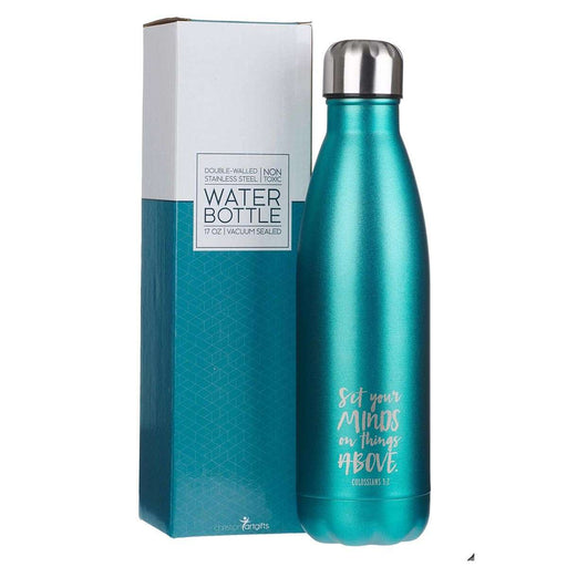 Botella metálica para agua - Set your Minds Col 3- Verde - Coffee & Jesus