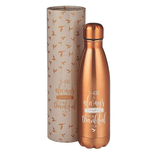 Botella metálica para agua - Thankful- Bronce - Coffee & Jesus