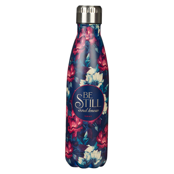 Botella para agua - Be still (Psalm 46.10) - Floral