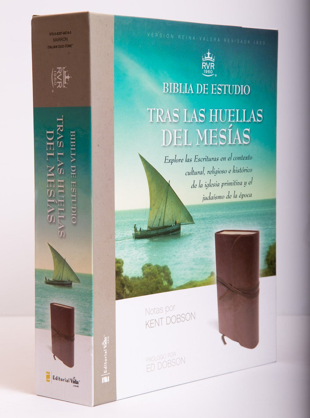 Biblia de estudio tras las huellas del Mesías, imitación piel marrón - RVR 1960