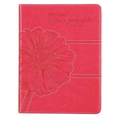 Libreta Pink Journal With God - Mateo 19:26