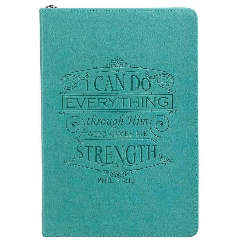 Libreta Journal Classic Zip Teal - Filip 4:13 - Coffee & Jesus