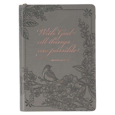 Cuaderno tipo agenda - With God Sparrow Gray