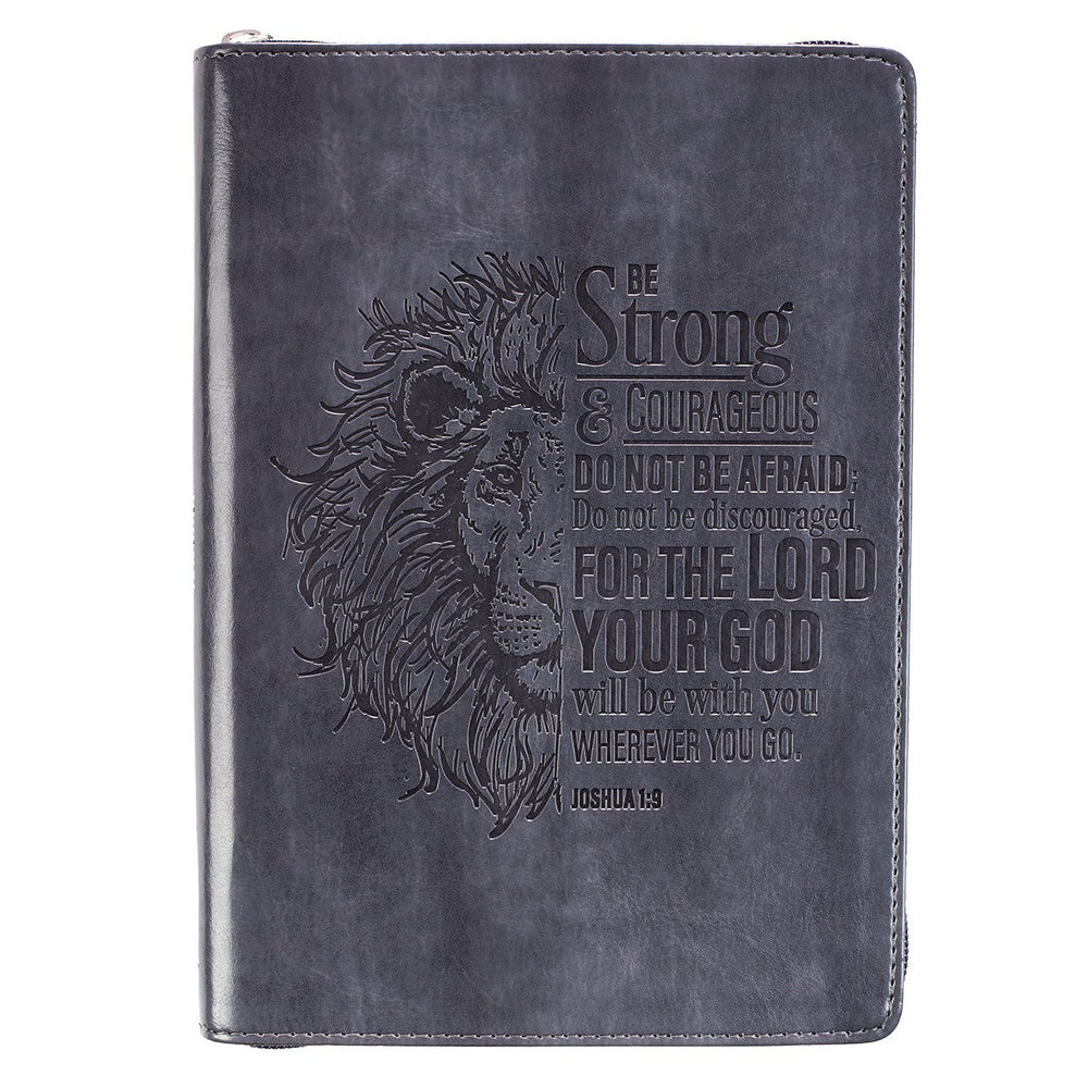 Diario Lion Face Be Strong And Courageous, Joshua 1:9