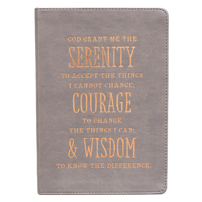 Serenity Prayer Classic LuxLeather Journal in Gray