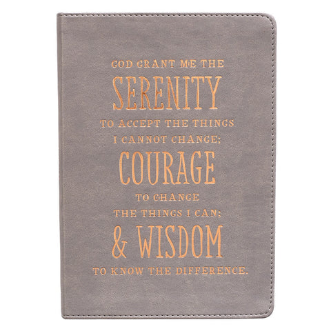 Serenity Prayer Classic LuxLeather Journal in Gray