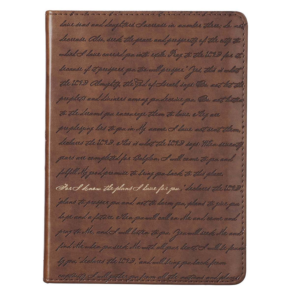 Diario I Know the Plans Brown Handy cuero Jeremiah 29:11-CAG