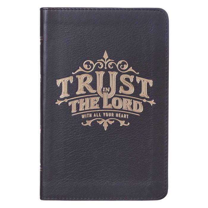 Libreta de apuntes Trust in the lord cuero negro - Proverbios 3:5