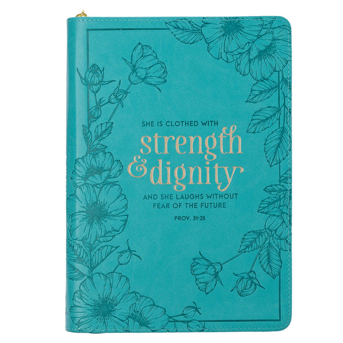 Agenda de lujo Strength & dignity Proverbios 31:25 - Azul