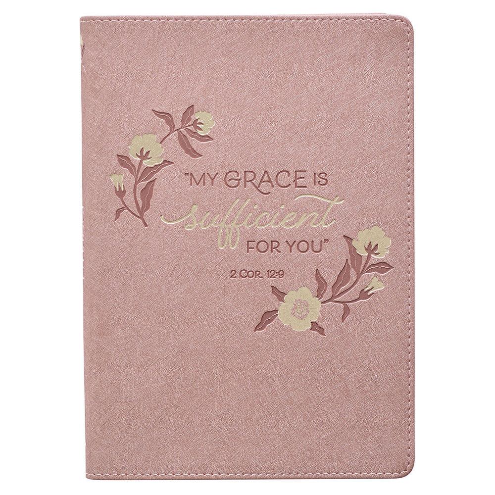 Agenda de lujo Sufficient grace 2 Corintios 12:9 - Rosa