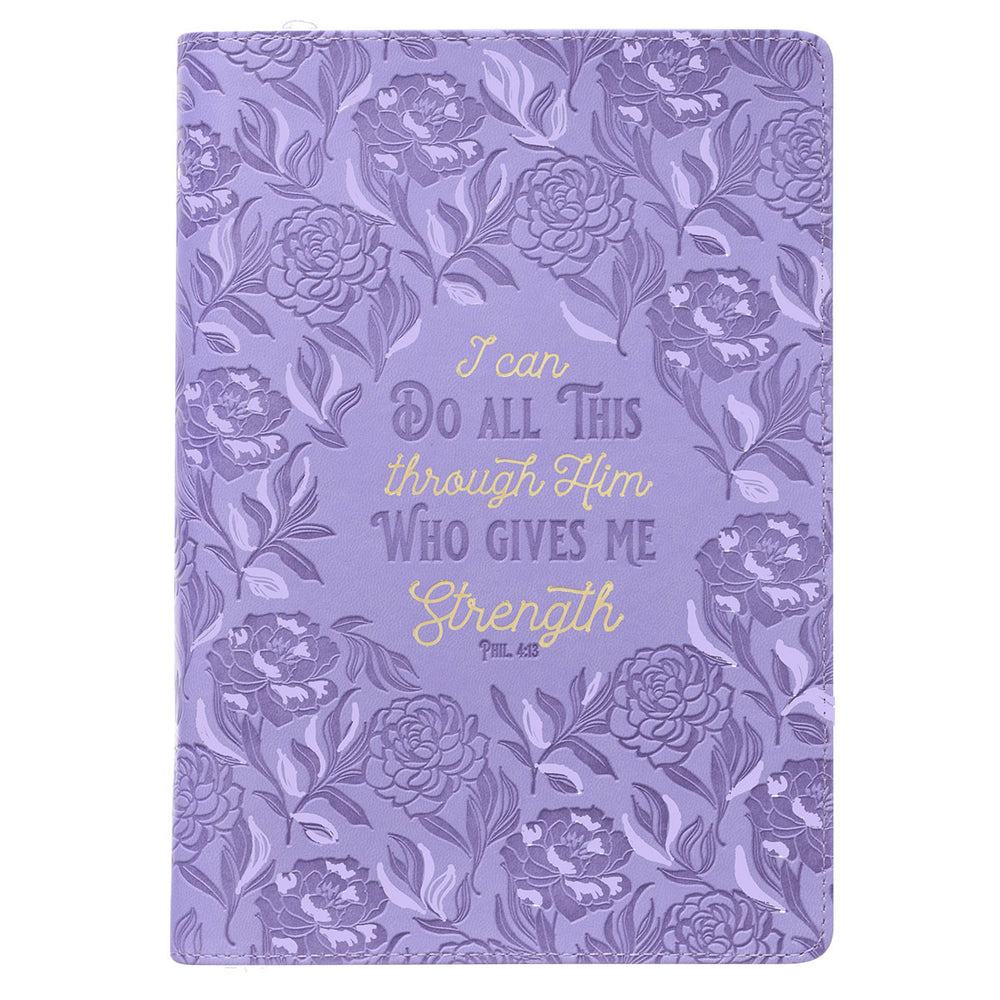 Agenda de lujo I can do all things through Him Filipenses 4:13 - Lila