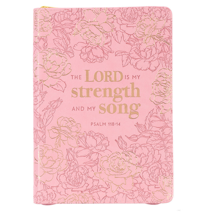 Agenda de lujo My strength and my song Salmo 118:14 - Rosa
