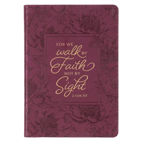 Agenda de lujo Walk by faith 2 Corintios 5:7 - Vinotinto
