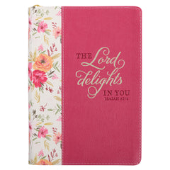 Agenda de lujo The Lord delights in you Isaías 62:4 - Rosa