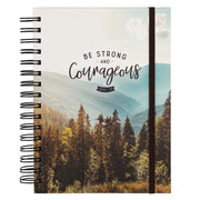 Be Strong and Courageous Large Wirebound Journal with Elastic Closure - Joshua 1:9