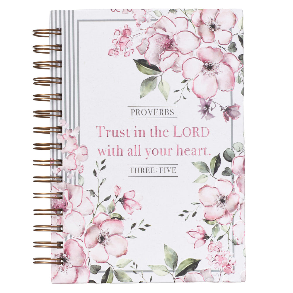 Cuaderno Trust in the Lord Proverbios 3:5 - Rosa acuarela