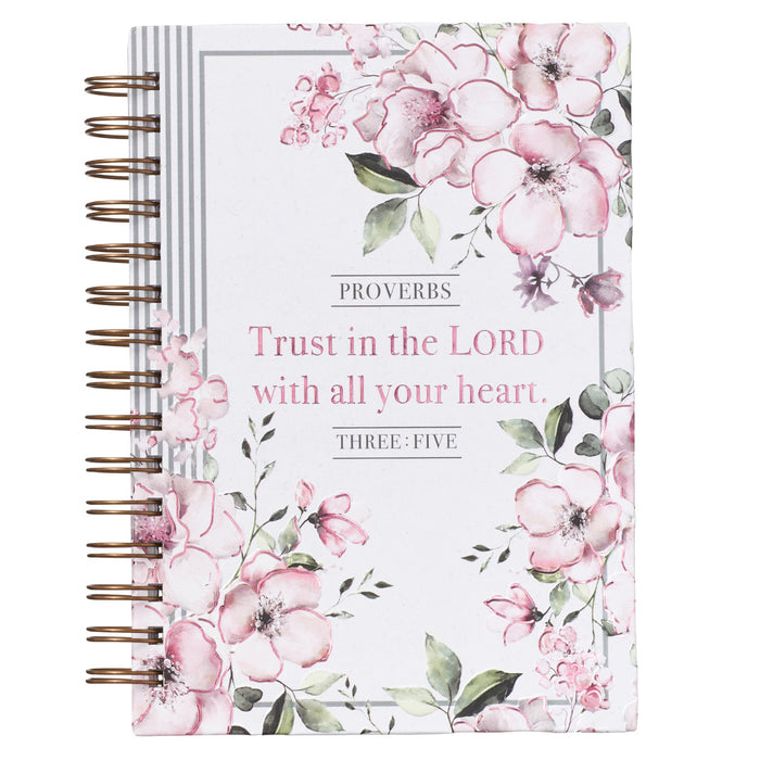 Cuaderno Trust in the Lord Proverbios 3:5 - Rosa acuarela