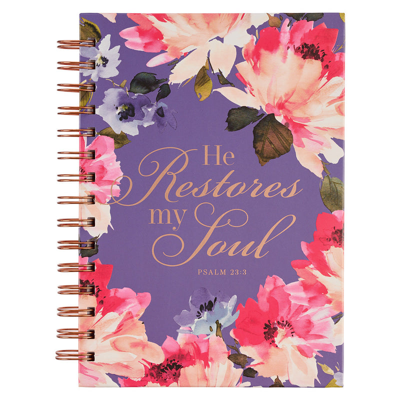 Cuaderno He Restores My Soul Salmo 23:3 - Púrpura