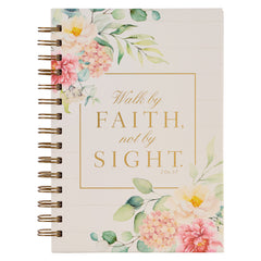 Cuaderno Walk by faith 2 Corintios 5:7 - Blanco floral
