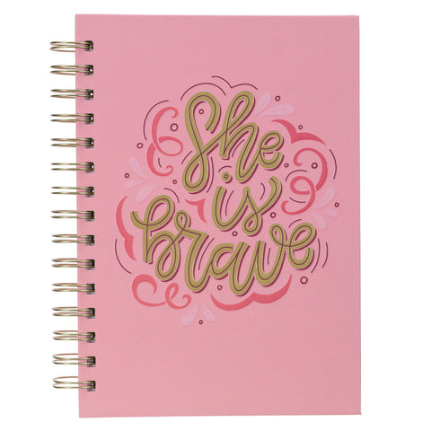 Journal She is Brave Pink