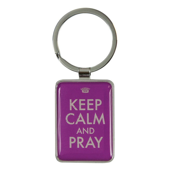Llavero Keep Calm and Pray - Púrpura