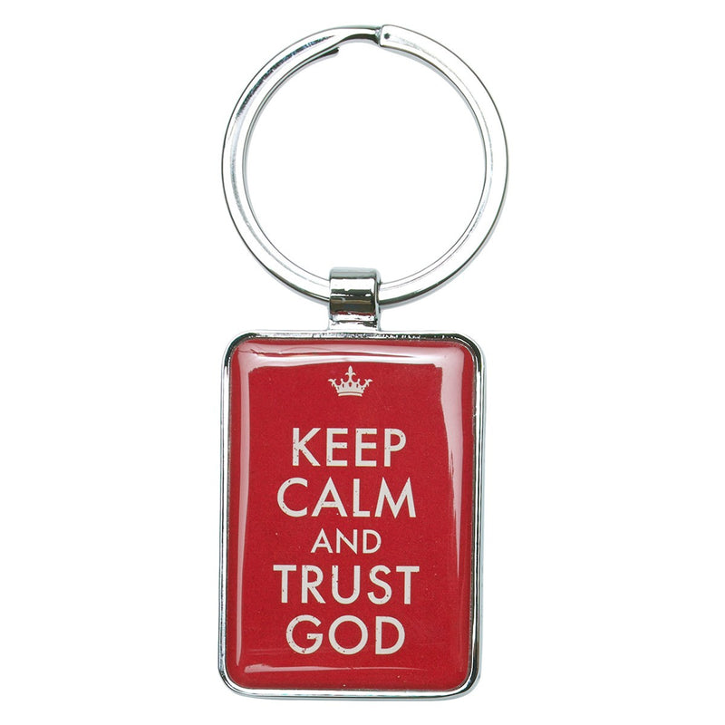 Llavero Keep Calm and Trust God - Rojo