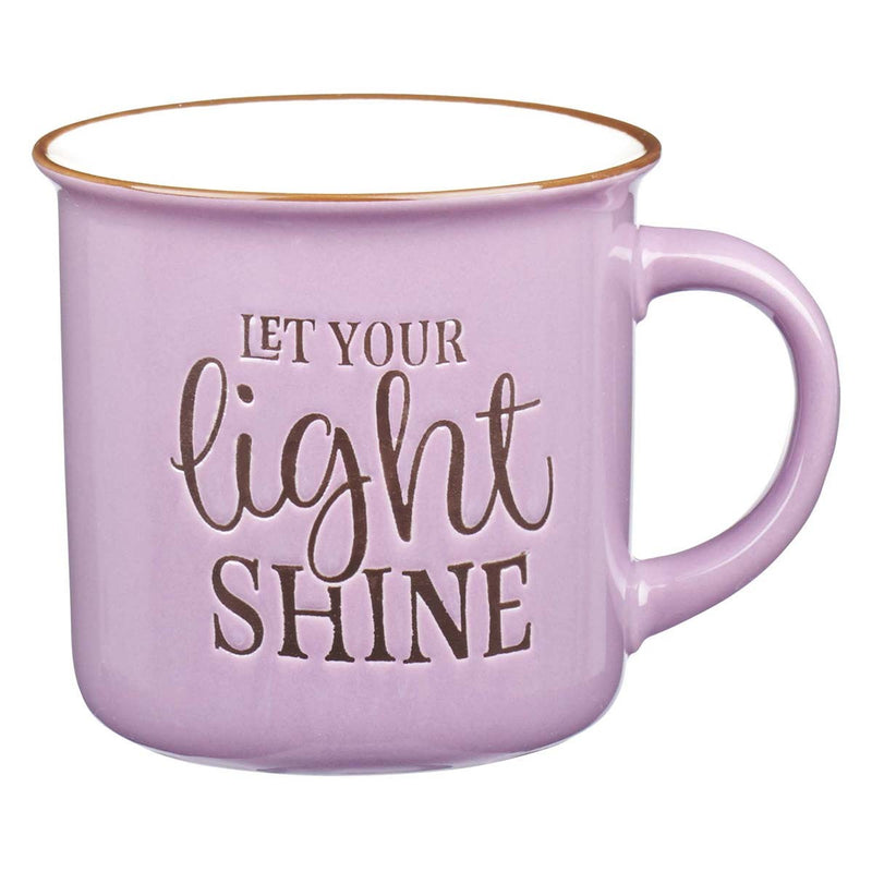 Let Your Light Shine Lavender Camp Style Coffee Mug - Matthew 5:16