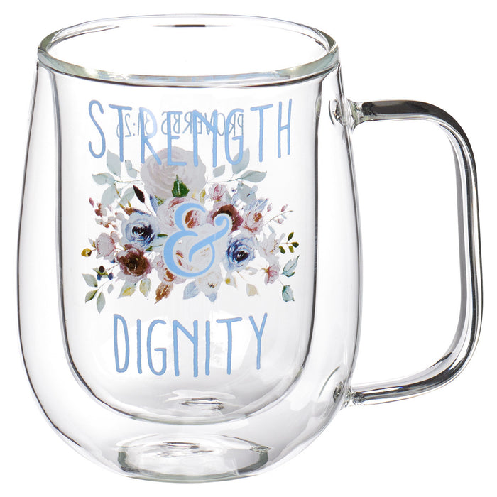 Mug Glass- Strength & Dignity Prov.  31:25