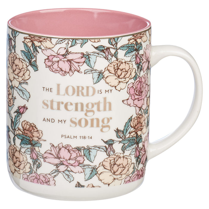Mug My Strength and My Song Pink Rose
