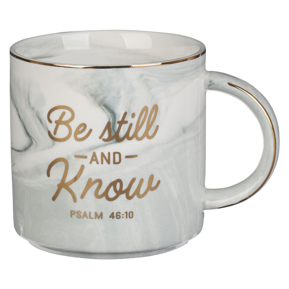 Mug - Be Still White Marbled