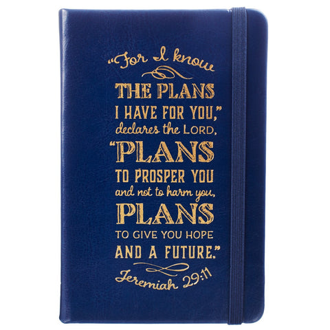 I Know The Plans Hardcover LuxLeather Notebook with Elastic Closure - Jeremiah 29:11