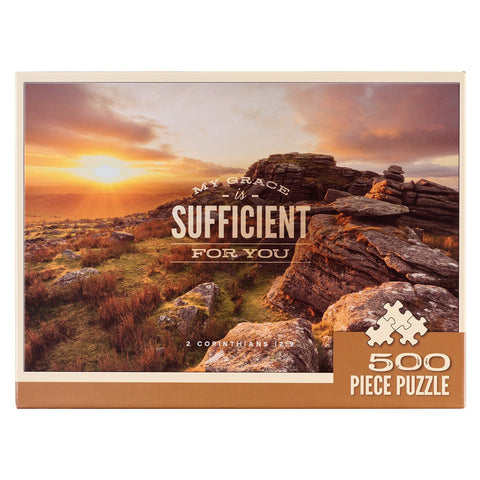 Rompecabezas My Grace is Sufficient Sunset 500-piece Jigsaw Puzzle - 2 Corinthians 12:9