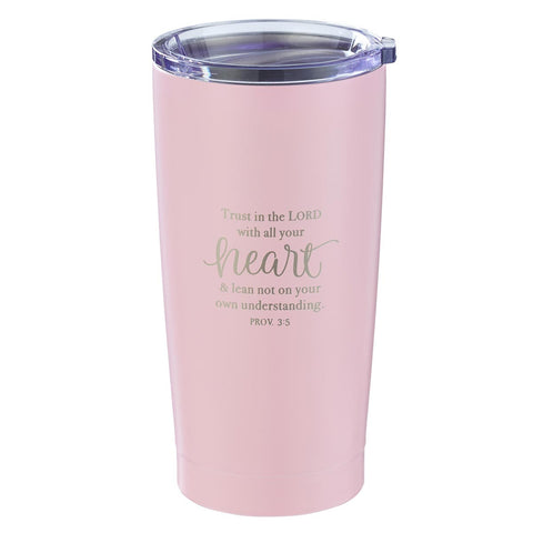 Taza de acero inoxidable Trust in the Lord - Rosa
