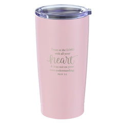 Taza de acero inoxidable Trust in the Lord - Rosa