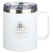 Strong & Courageous White Camp Style Stainless Steel Mug - Joshua 1:9