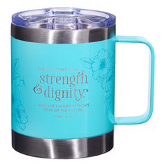 Taza de acero inoxidable Strength & Dignity - Azul