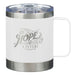 Hope and a Future White Camp Style Stainless Steel Mug - Jeremiah 29:11