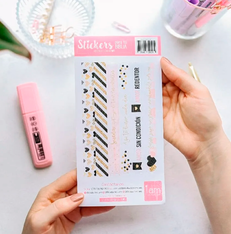 Stickers de cinta color dorado