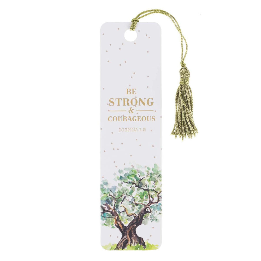 Strong & Courageous Bookmark with Tassel - Joshua 1:9