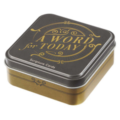 A Word for today scripture cards in a gift tin