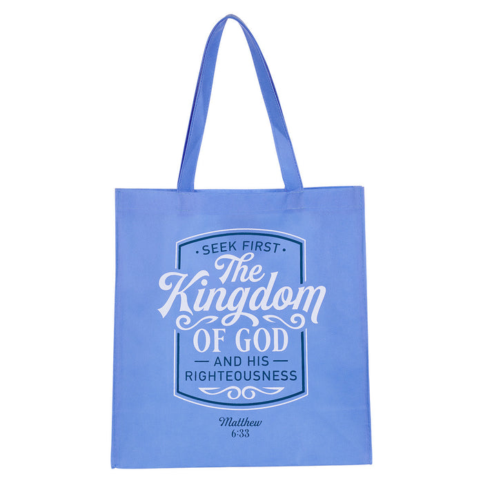 The Kingdom of God Blue Shopping Tote Bag - Matthew 6:33