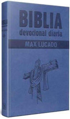 Biblia devocional diaria Max Lucado, imitación piel  azul - RVR 1960